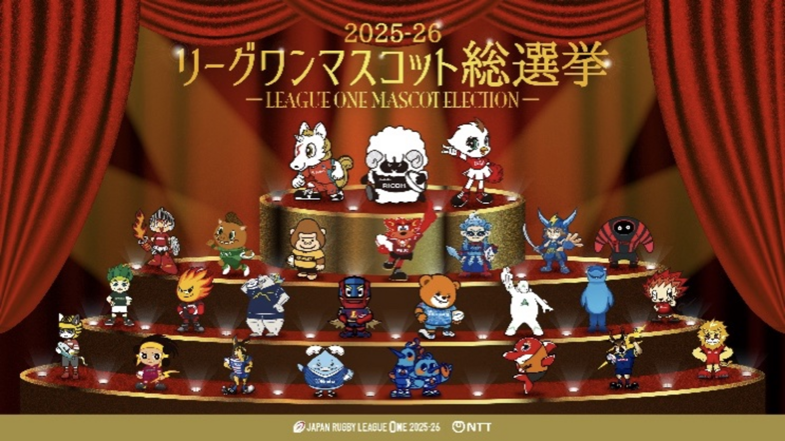 ラムまるが二冠！『ジャパンラグビー リーグワン マスコット総選挙